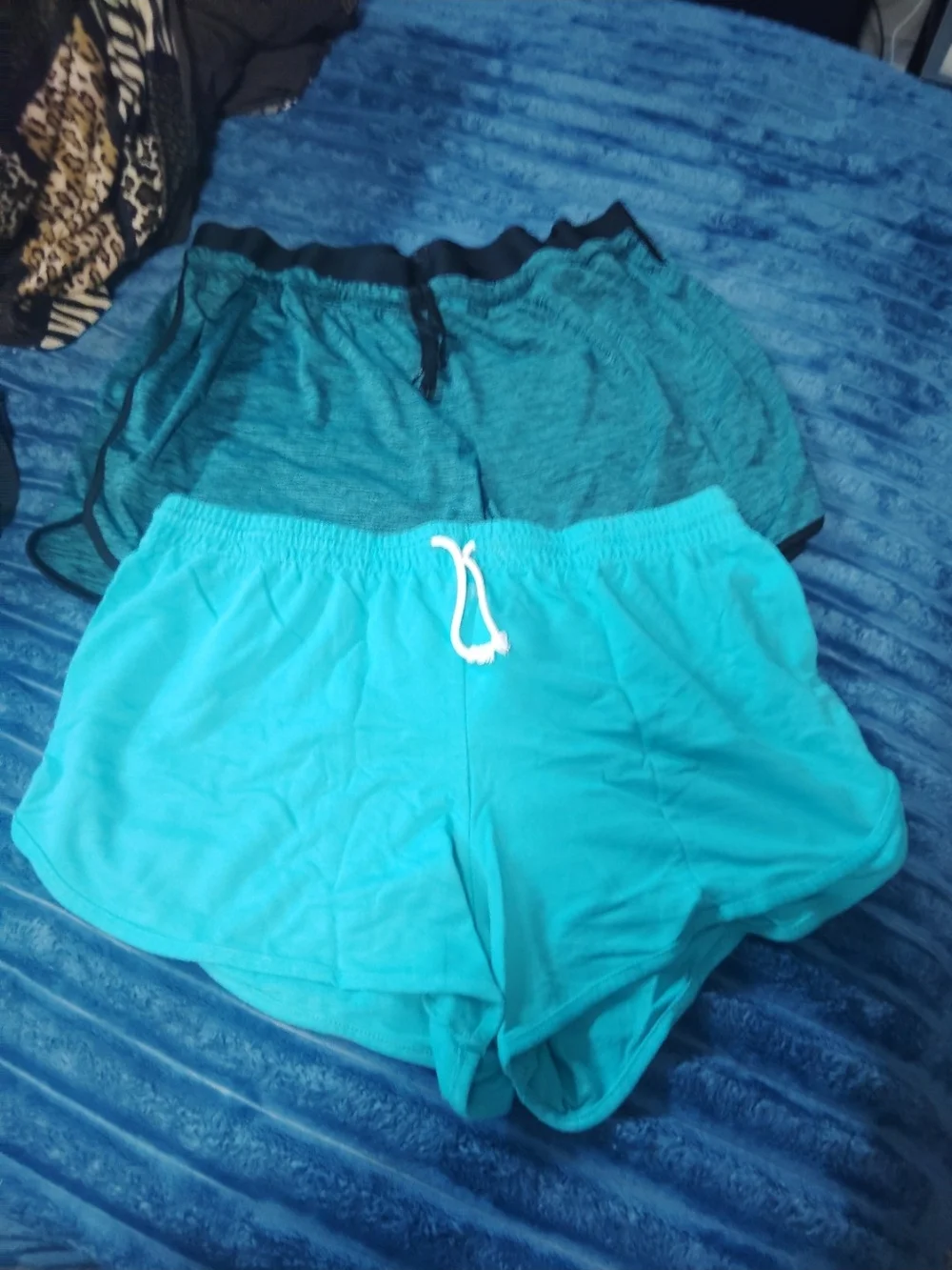 Women’s Casual Drawstring Shorts - Teal & Dark Teal
